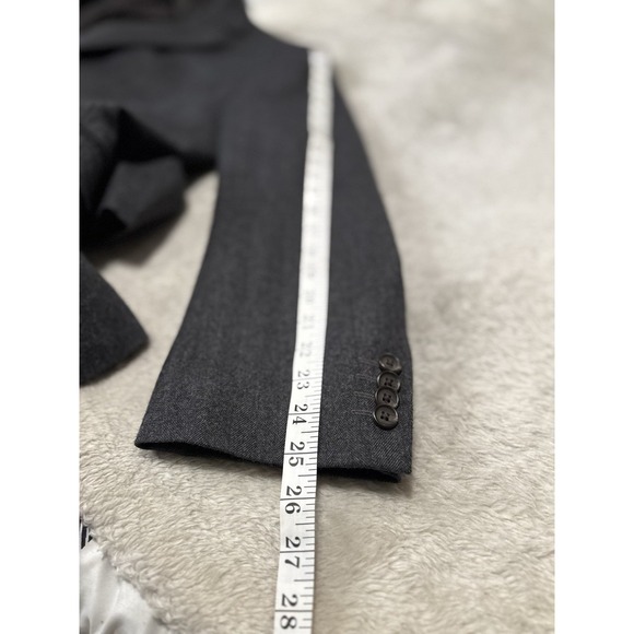 Lauren Ralph Lauren Slim Mens Black Wool Blazer Jacket Size 43R Herringbone‎ - Picture 5 of 8